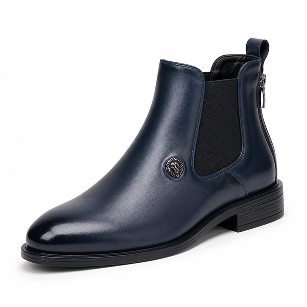 Timeless Lion Emblem Chelsea Boots (Side Zipper) | ribuella