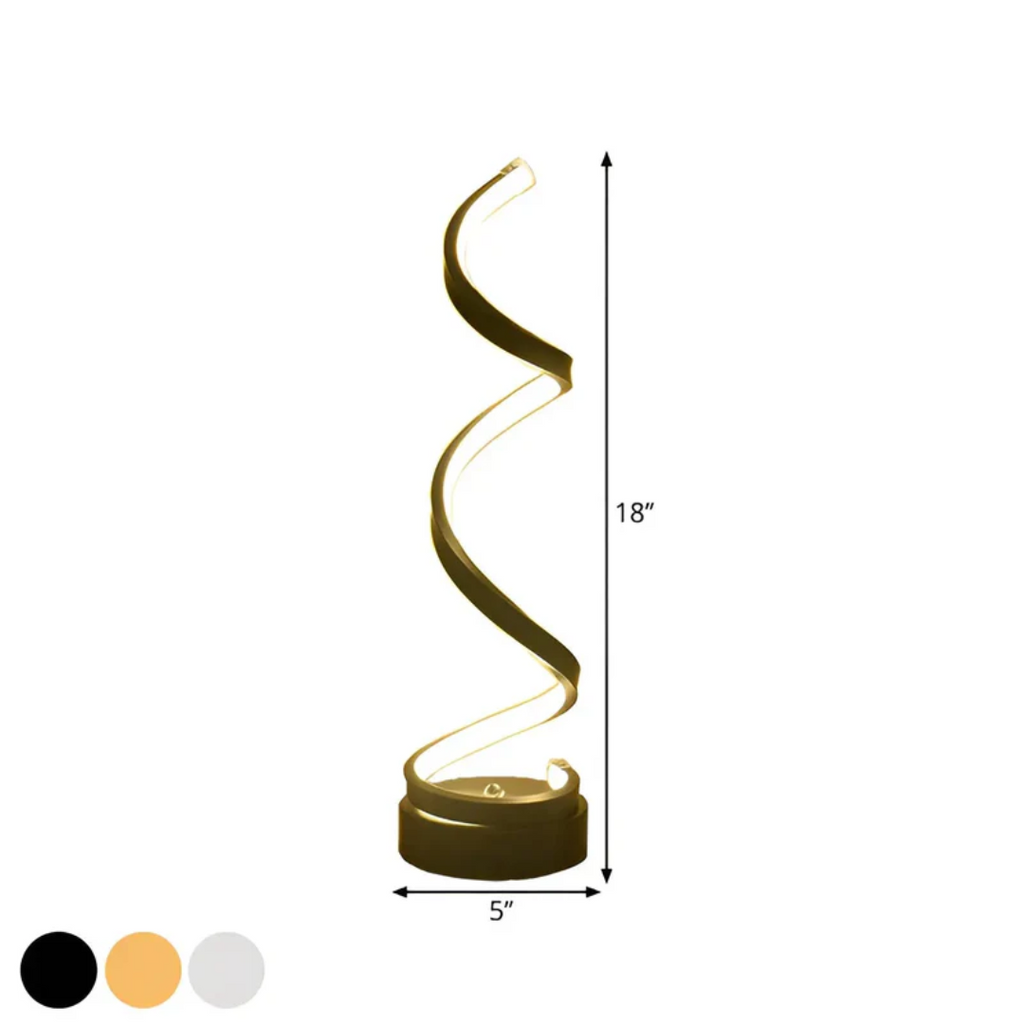 Lampada da scrivania a LED a spirale con regolazione dell'intensità - Design moderno da 19W | ribuella