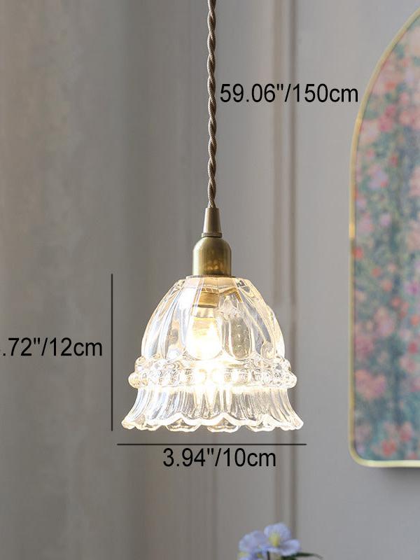 Glass Jellyfish Pendant Light M38, French Pastoral, Compact