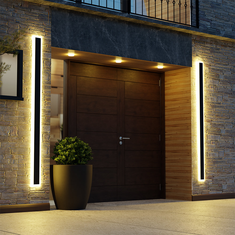 Vynn Linear Outdoor Wall Lamp, Matte Black Garden Light