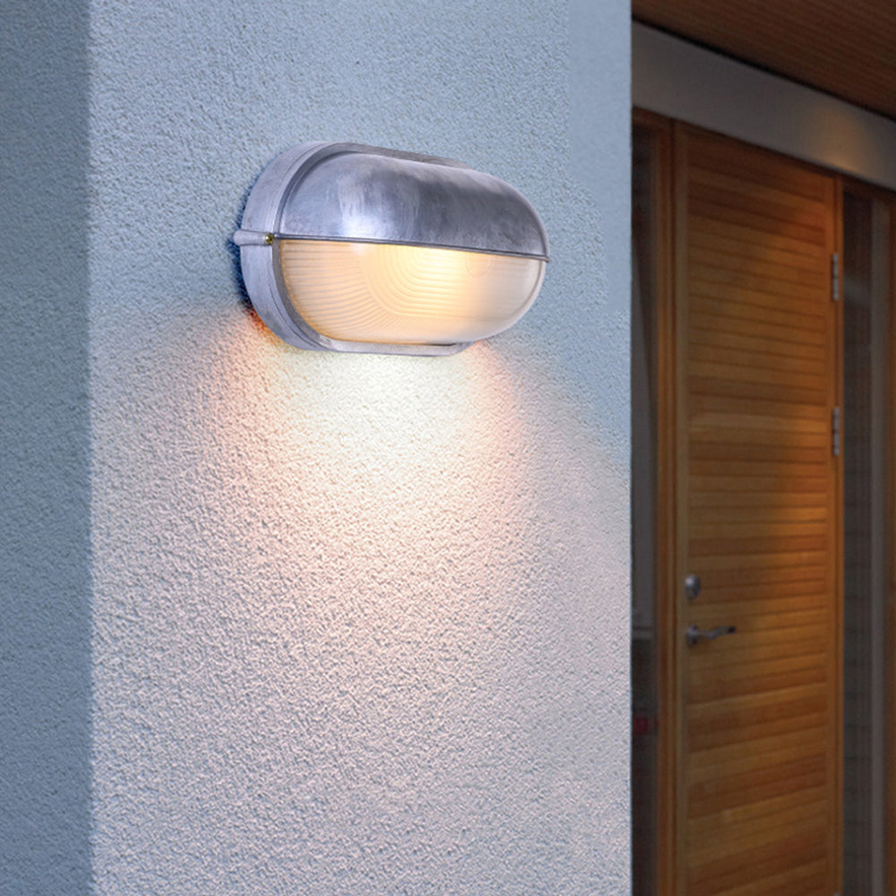 Nowoczesna owalna zewnętrzna lampa ścienna Vorn, wodoodporna, 2 warianty kolorystyczne