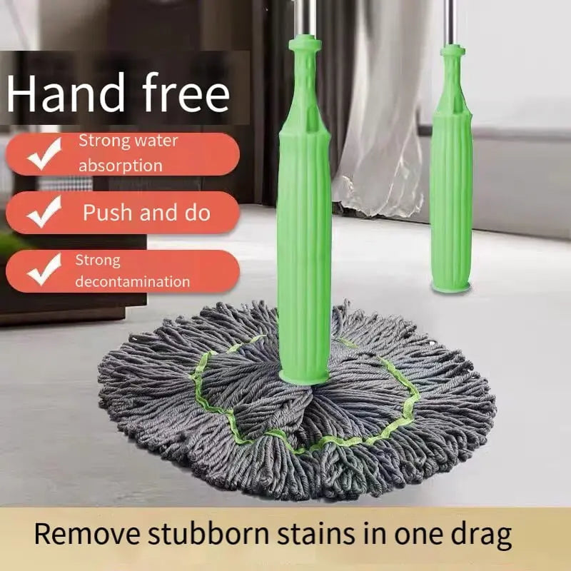 Self-Wringing Microfiber Mop Replacement Head - Swivel Joint - No-Touch Use - CleanPulse | ribuella