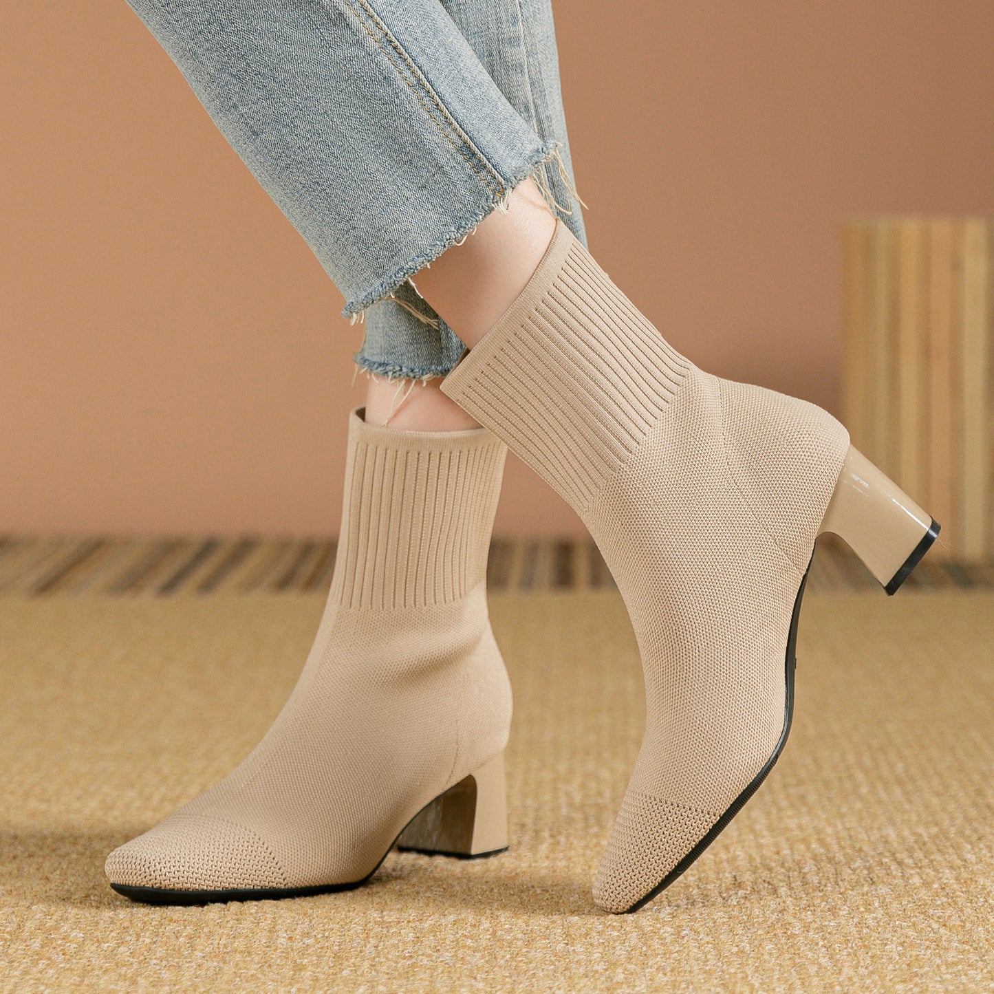 Bottines Chaussettes à Talons
