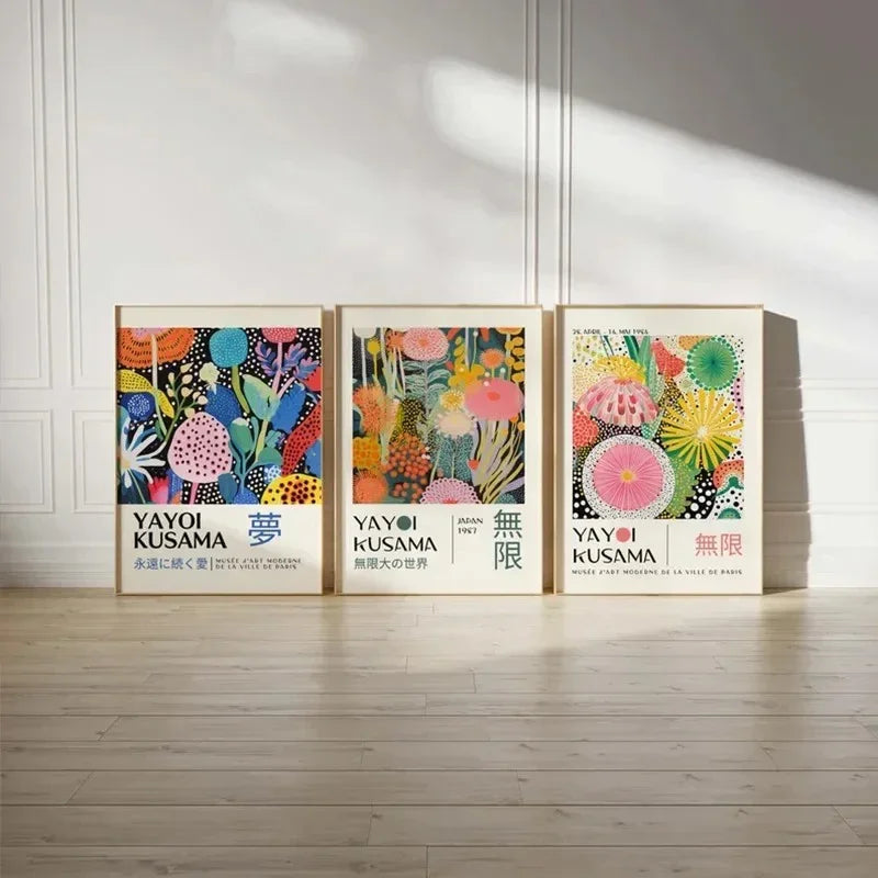 Japanese Inspired Wall Art Print, Vivid Colors And Striking Modern Patterns