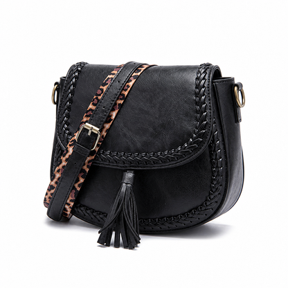 Vegan Leather Tassel Saddle Bag (Adjustable Strap) | ribuella