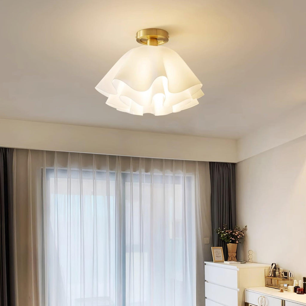 Gailon Contemporary Pleated Drum Ceiling Light Fixture