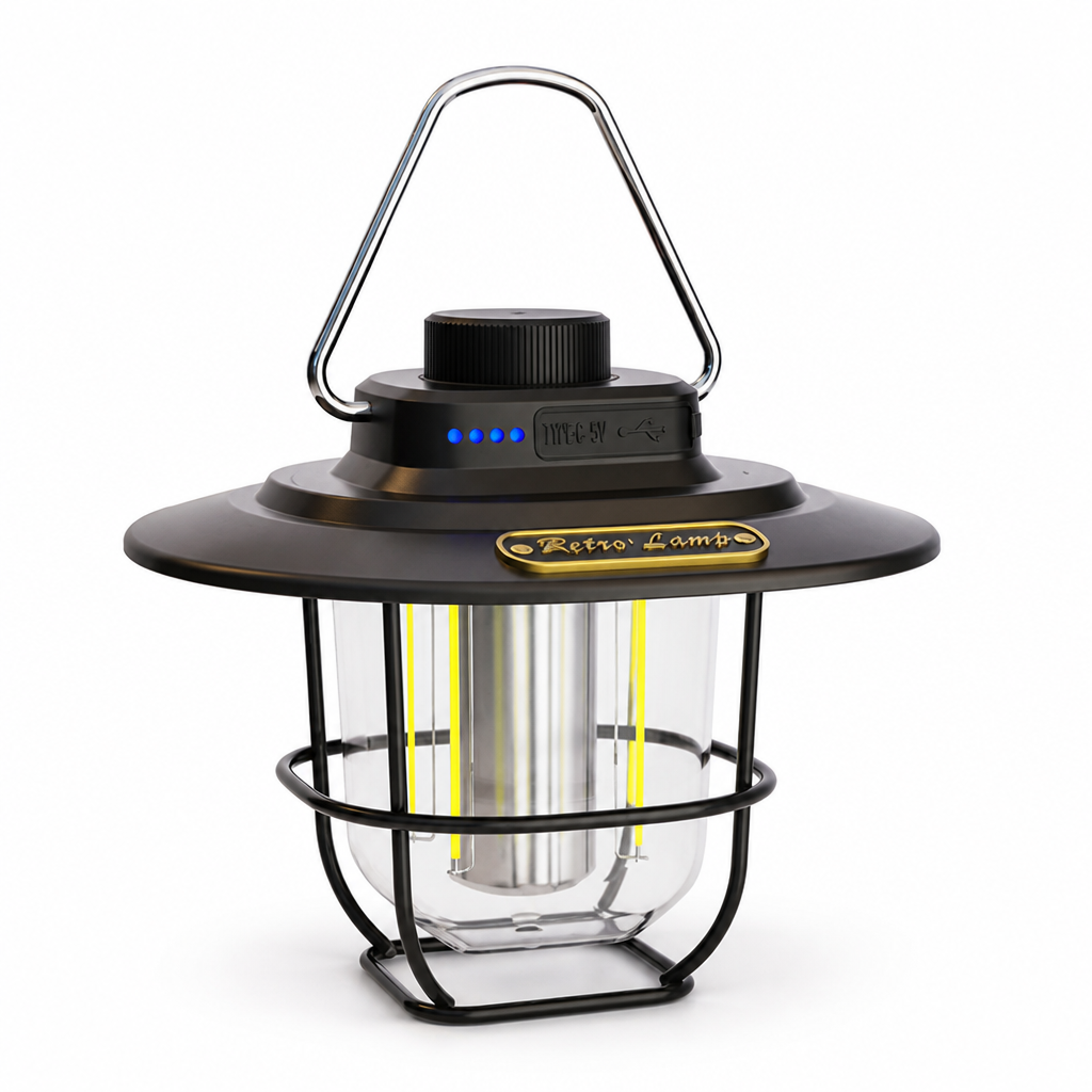 USB-Rechargeable Weather-Resistant Vintage LED Camping Lantern | ribuella