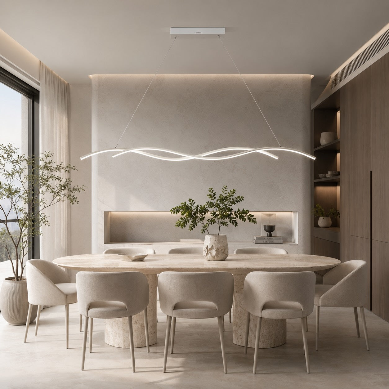 Modern Black Pendant Light Hanging Aluminum Adjustable Dimmable LED for Kitchen Island | ribuella