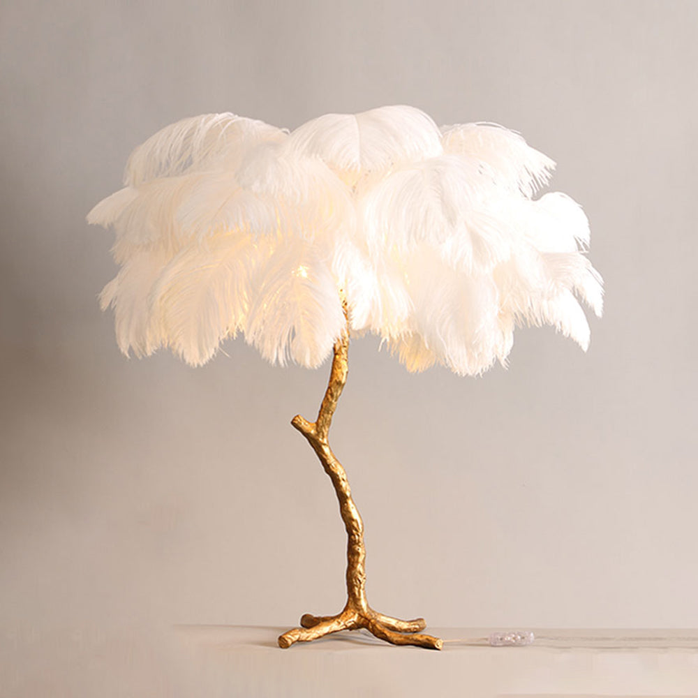 O'Moore Ostrich Feather Floor And Table Lamp Nordic Luxury
