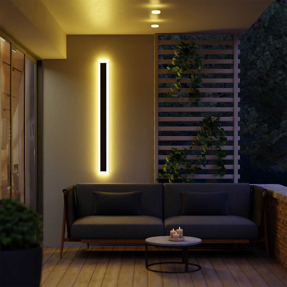 Vynn Linear Outdoor Wall Lamp, Matte Black Garden Light