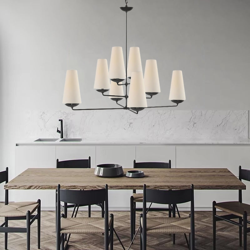 Fontaine Vertical Chandelier Tall Tiered Suspension Ceiling Light