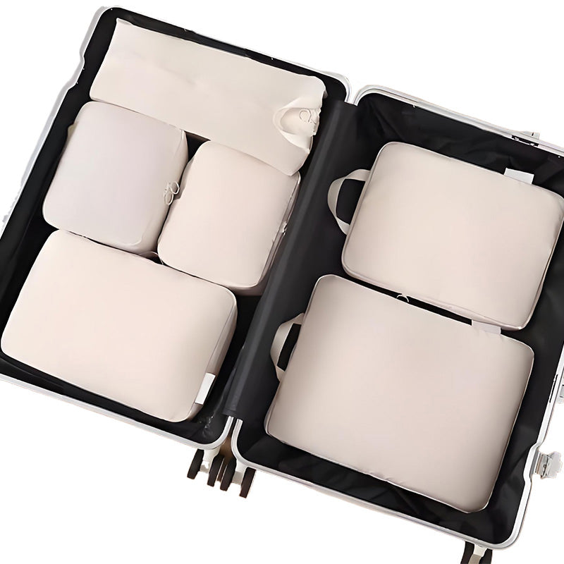 Set di 6 cubi da viaggio a compressione impilabili, organizzatori per valigia