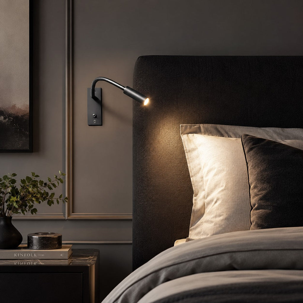 Industrial Wall Light Adjustable Gooseneck Aluminum Integrated LED Task Lamp 3000K Warm White | ribuella