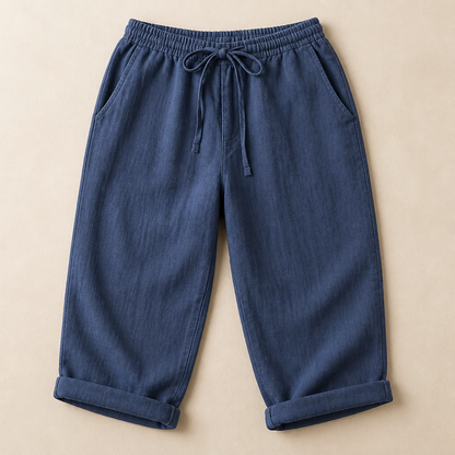 SenseLuxe – Airy Cotton-Linen Capri Pants Featuring Rolled Cuffs | ribuella