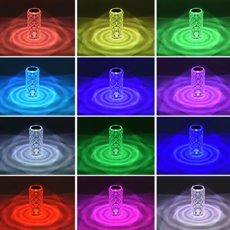 SparklingGlow - LED-kristallen aanraaklamp met afstandsbediening en 16 kleuren | ribuella