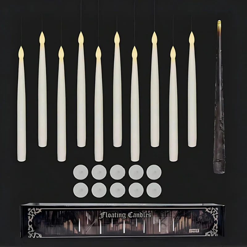 Safe Flameless Floating LED Candle Set — Interactive Wand Included