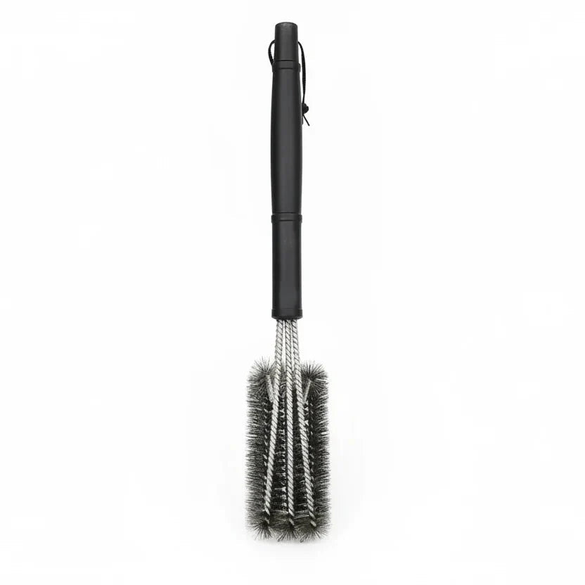 Brosse de nettoyage pour grille de barbecue en acier inoxydable - Élimine les résidus brûlés - Prise en main sûre - FireScrub | ribuella