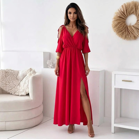 SerenAura V-Neck Dress | Own Every Room with Bold, Effortless Confidence | ribuella