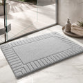 Covoraș de baie modern Stripe, cu suprafață moale din material flocat, antiderapant și cu uscare rapidă, pentru baie și bucătărie | ribuella