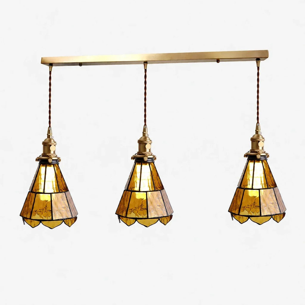 French Country Amber Rippled Glass Wall Fixture Finished In Warm Brass Hardware