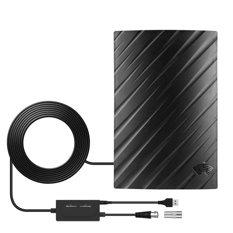 Antenne TV numérique intérieure amplifiée, longue portée, compatible HD et 4K