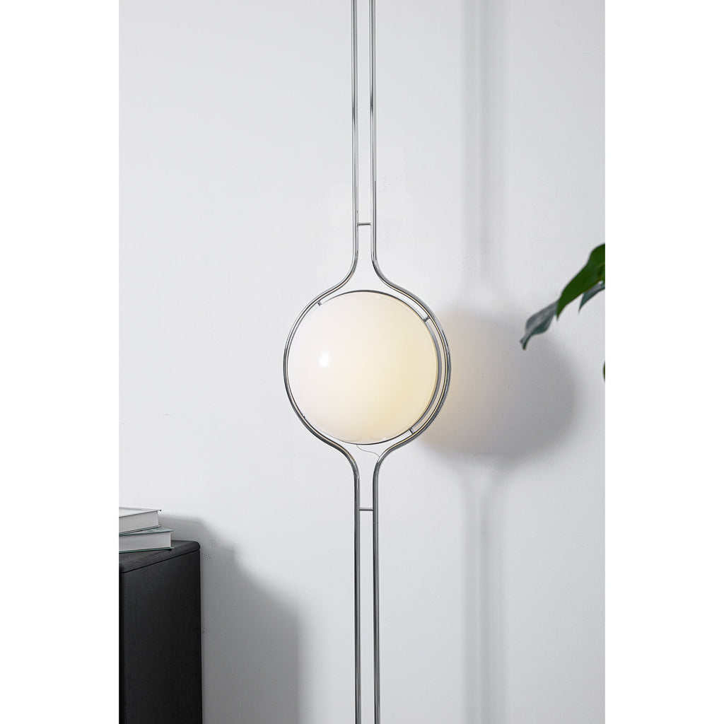 Garrault-Delord Dual Position Lamp, Ceiling Or Floor Stand, Contemporary Frame