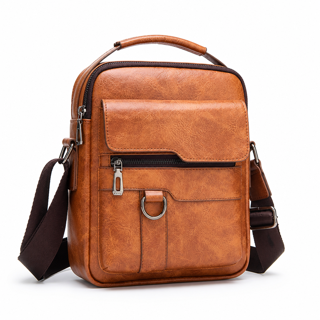 Top-Grain Leather Vertical Crossbody Bag | ribuella