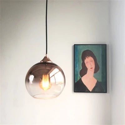BlossomGlow rozenhanglamp met helder glazen kap en ombré-afwerking