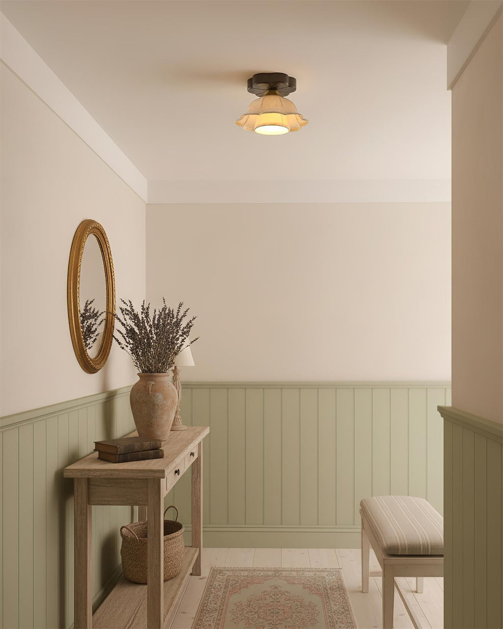 Garcia Flower Ceiling Light, Scalloped Floral Design, Soft Ambient Glow