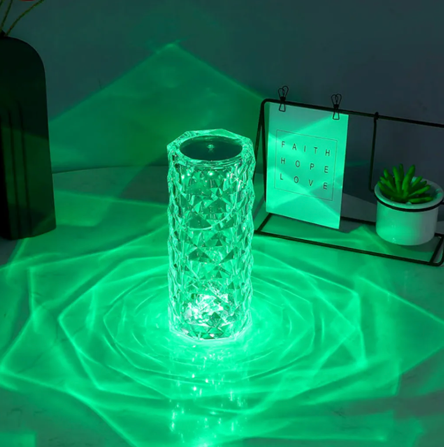 SparklingGlow - LED-kristallen aanraaklamp met afstandsbediening en 16 kleuren | ribuella