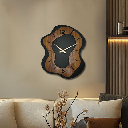 Unique Wooden Wall Clock with Irregular Design and Battery Operated | ribuella