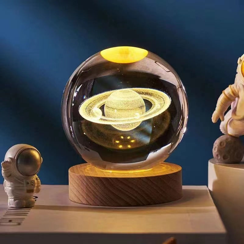 LumaOrb Crystal 3D Night Lamp Elegant Ambient Bedroom Light