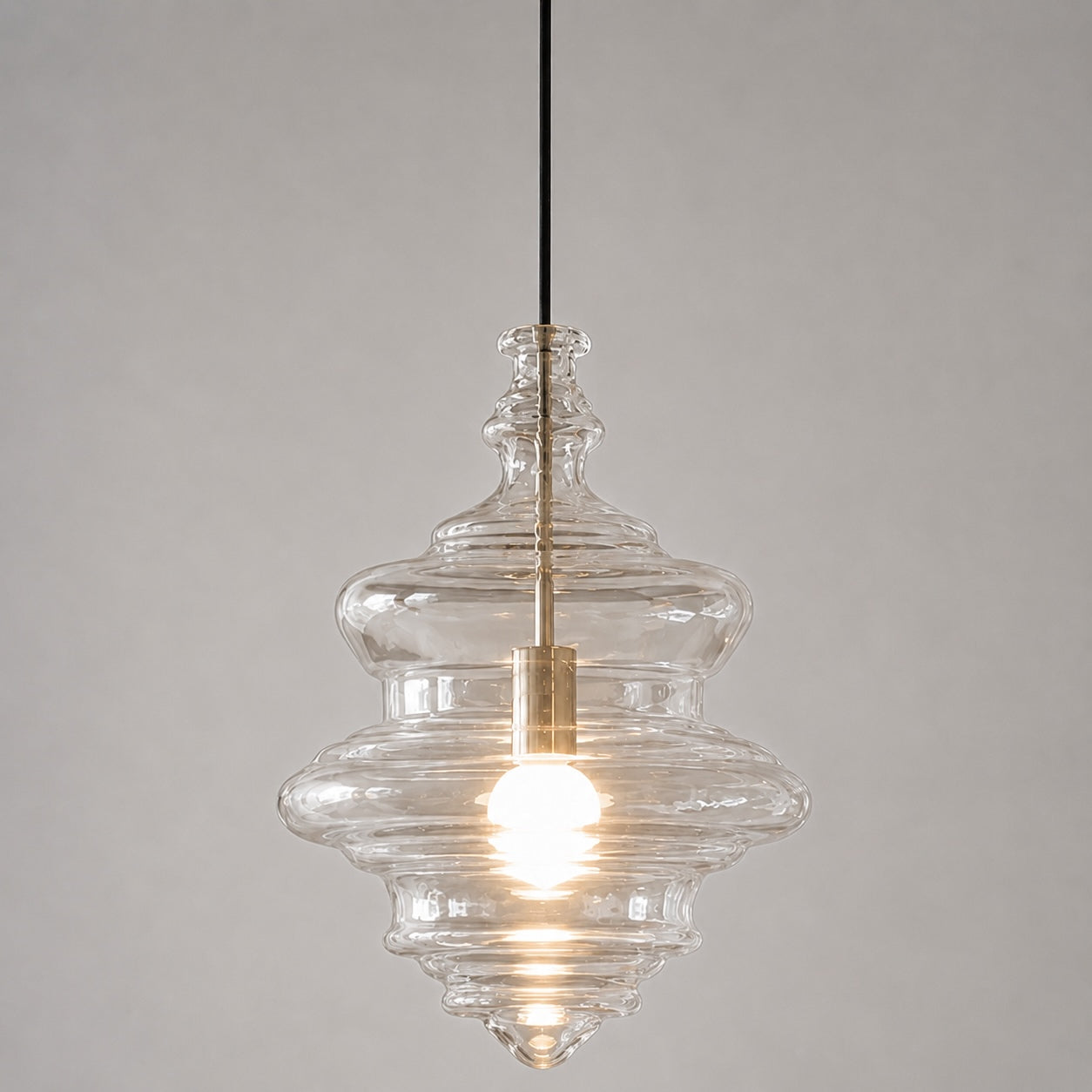 Suspension moderne en verre avec structure LED suspendue réglable pour l’éclairage de la cuisine | ribuella