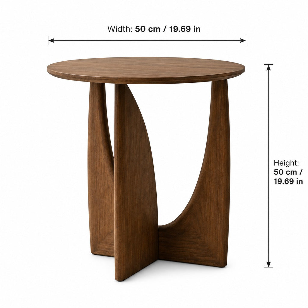 Table d’appoint ronde de style scandinave en bois massif, compacte et polyvalente | ribuella
