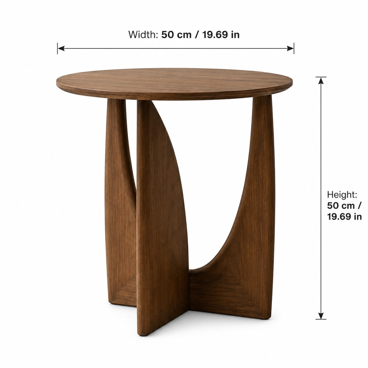 Table d’appoint ronde de style scandinave en bois massif, compacte et polyvalente | ribuella