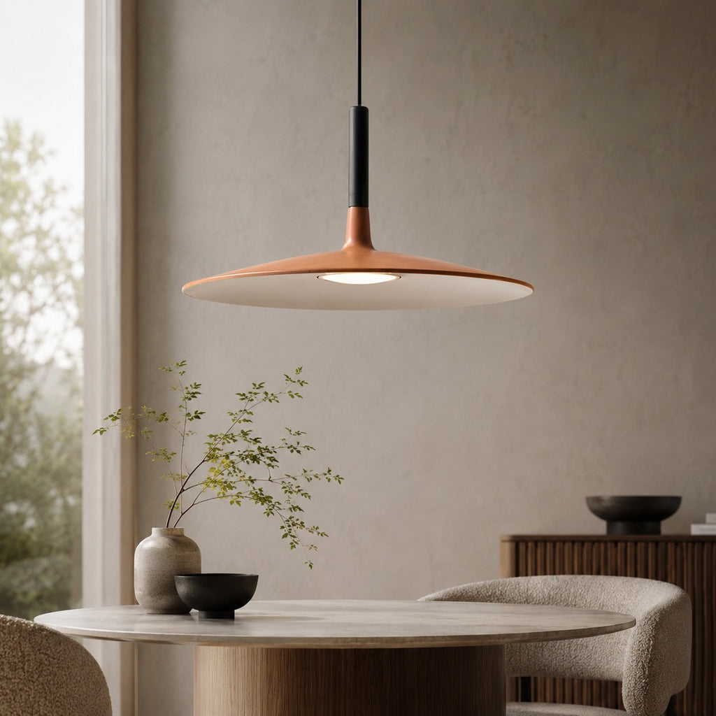 Modern Pendant Light Hanging Fixture in Concrete with Dimmable LED for Kitchen Island Lighting | ribuella