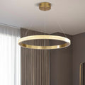 Kristy Modern Ring Metal/Arcylic LED Pendant Light, Black/Gold - Neutralighting