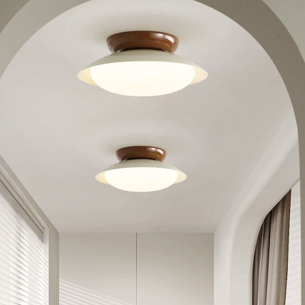 Plafonnier en forme de bol Aurora — luminaire rétro bicolore
