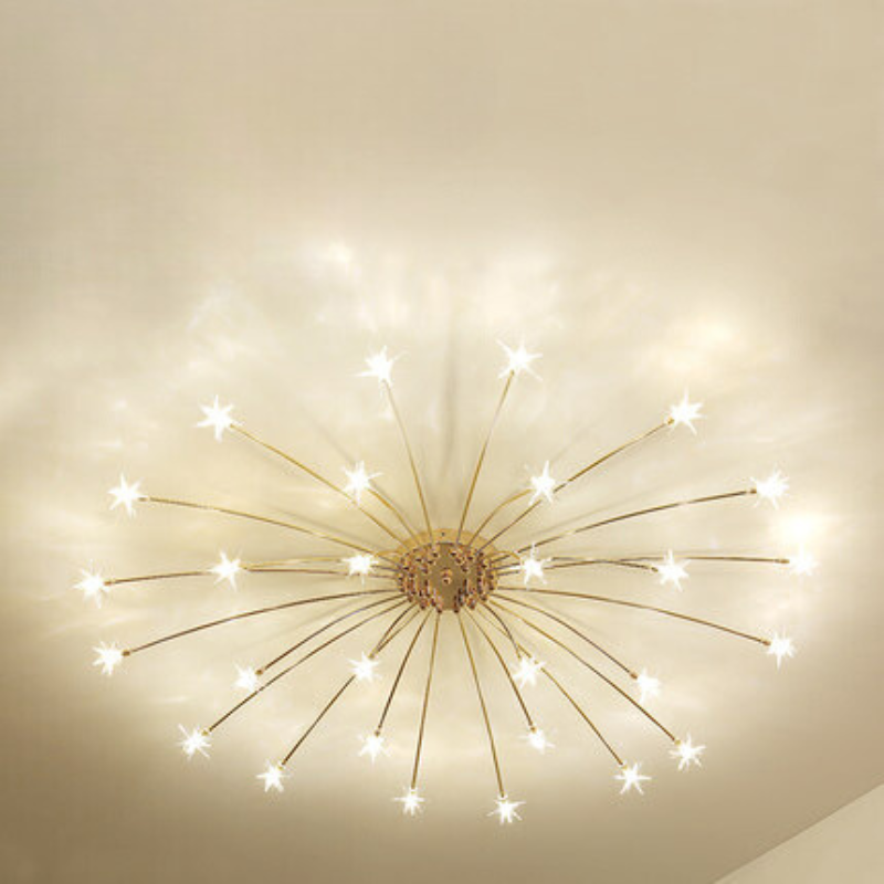 Arisha Art Deco Starry Glass Shade Flush Mount Ceiling Light