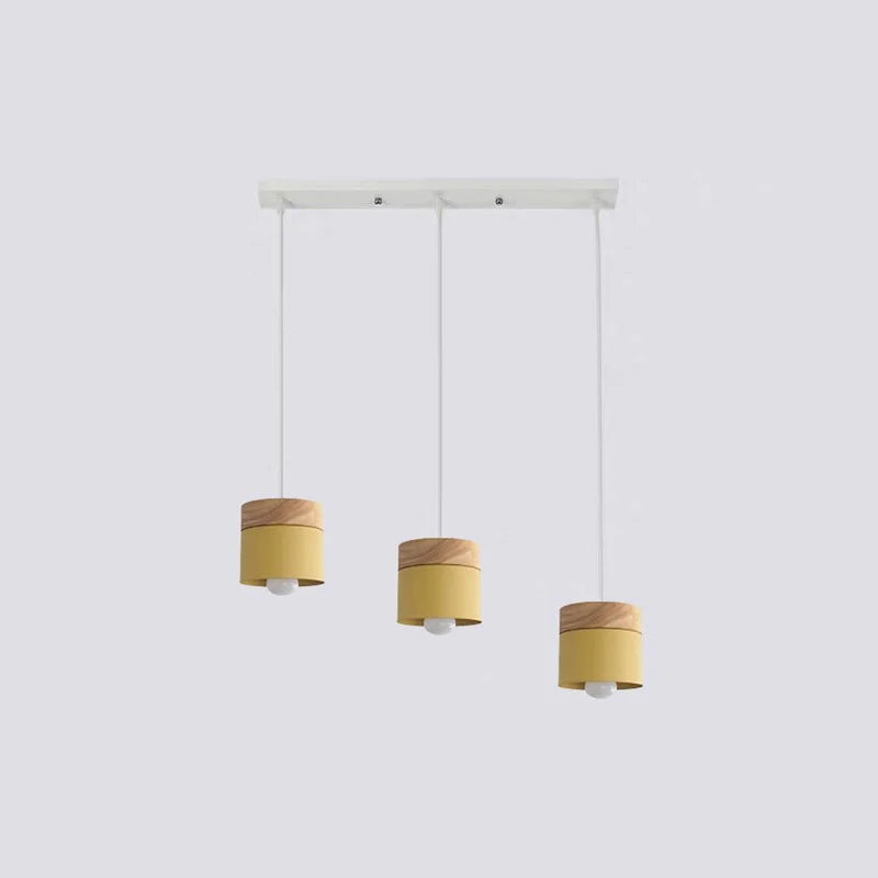 Valentina Modern Can Shape Metal/Wood Pendant Light - Neutralighting