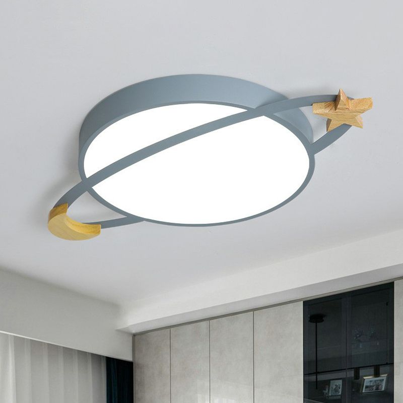 Arisha Round Flush Mount Ceiling Light, Modern Grey White Green