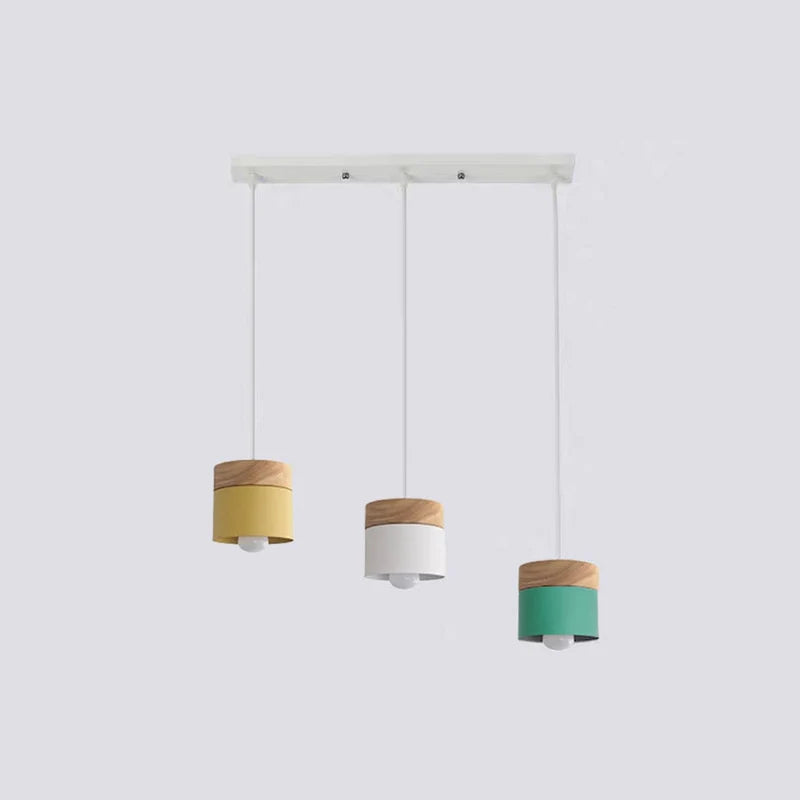 Valentina Modern Can Shape Metal/Wood Pendant Light - Neutralighting