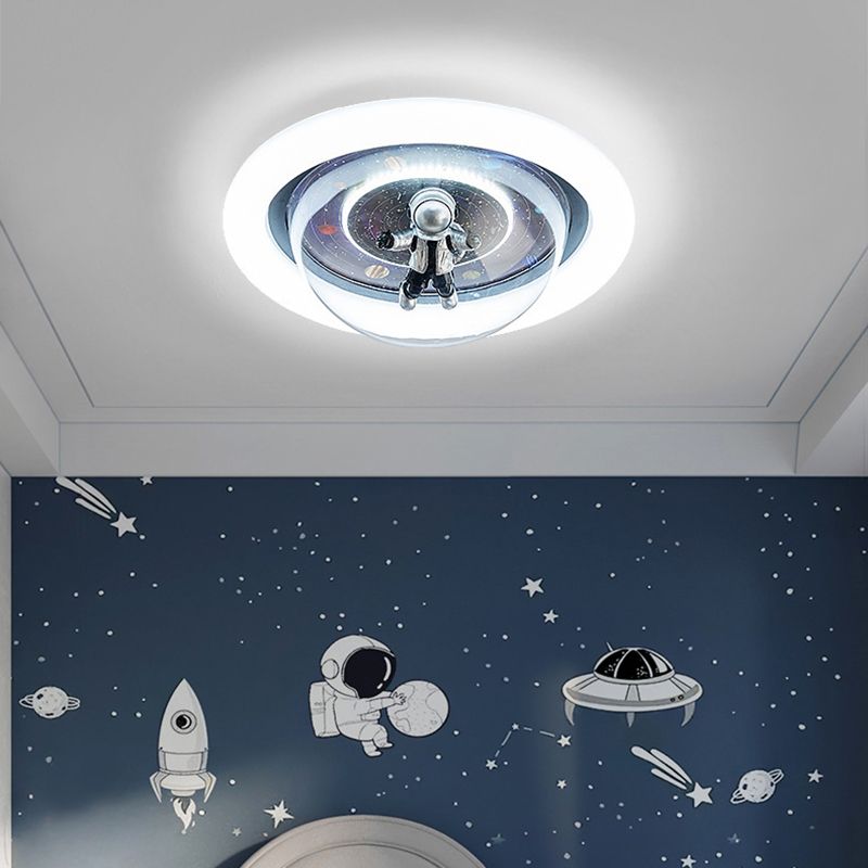 Aria Cosmic Astronaut And Galaxy Flush Mount Ceiling Light