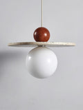 Flying Disc Pendant Light — Sculpted Stone Shade Direct Downlight