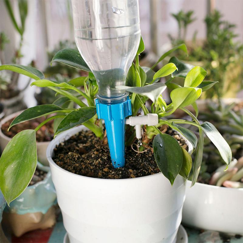 Set of 6 Plant Watering Devices with Bottle Adapter and Control Valve | ribuella