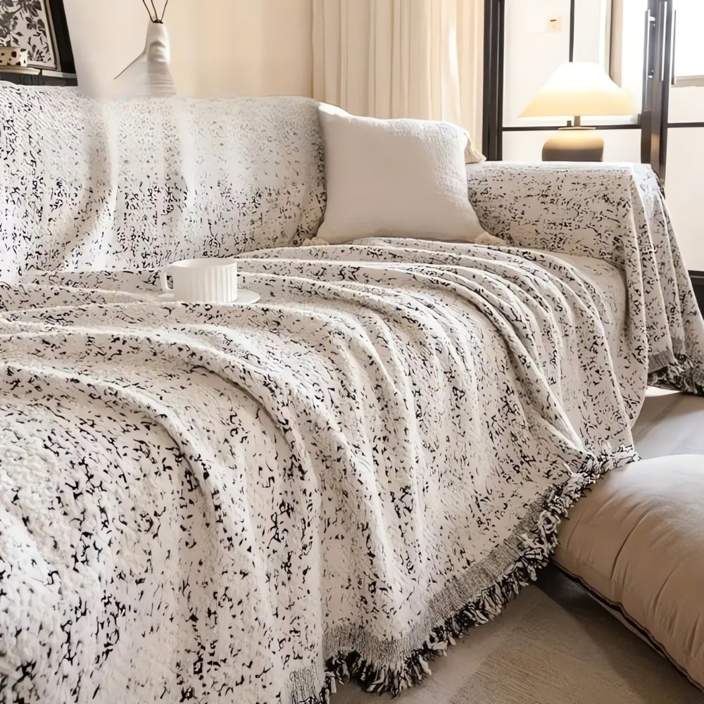 Reversible Nordic Speckle Boho Couch Cover Durable Protection