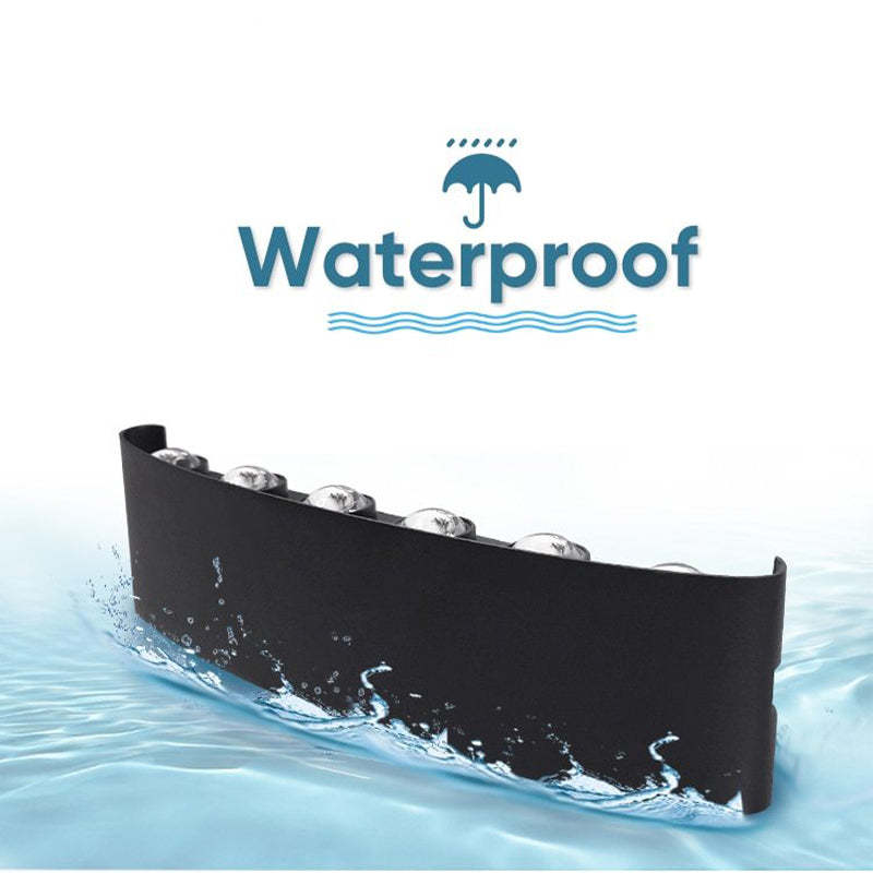 Tronix Rectangular Metal Outdoor Wall Lamp, Black White Water-Wave