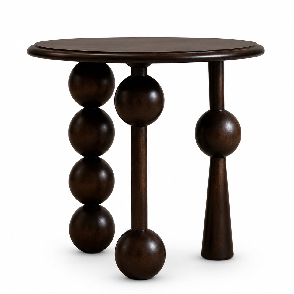 French Retro Style Round Side Table Solid Wood Compact Design for Living Room or Bedroom | ribuella