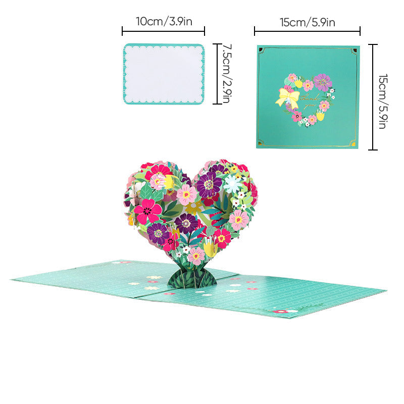 3D-pop-up-kort till mors dag med blommotiv, minnessak och detaljerad blommande design