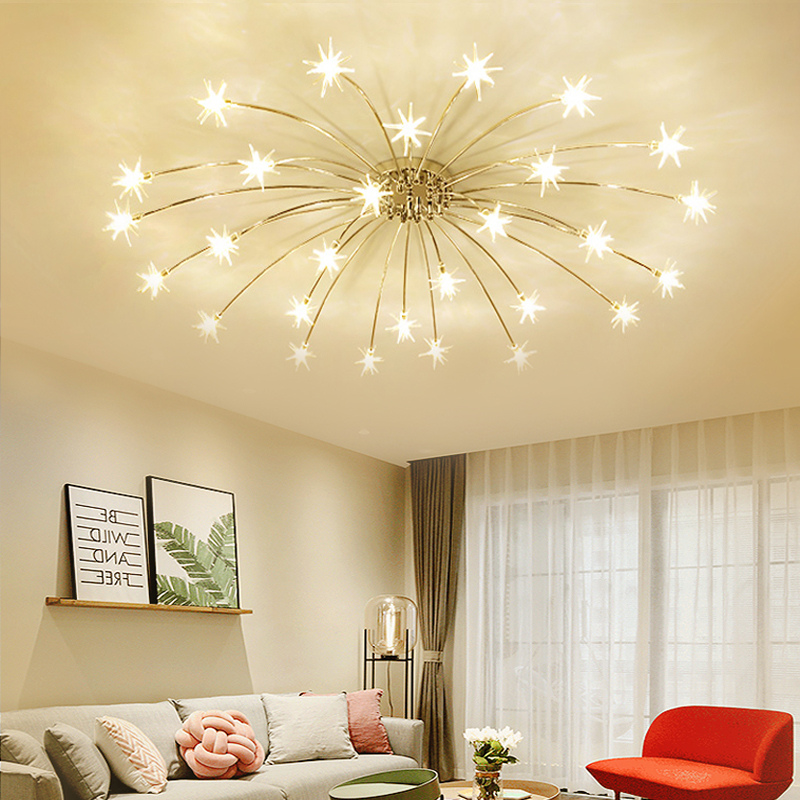 Arisha Art Deco Starry Glass Shade Flush Mount Ceiling Light